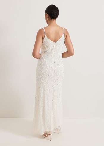 Phase Eight Petite Alexia Embellished Wedding Dress White Canada | WDPUMB-019